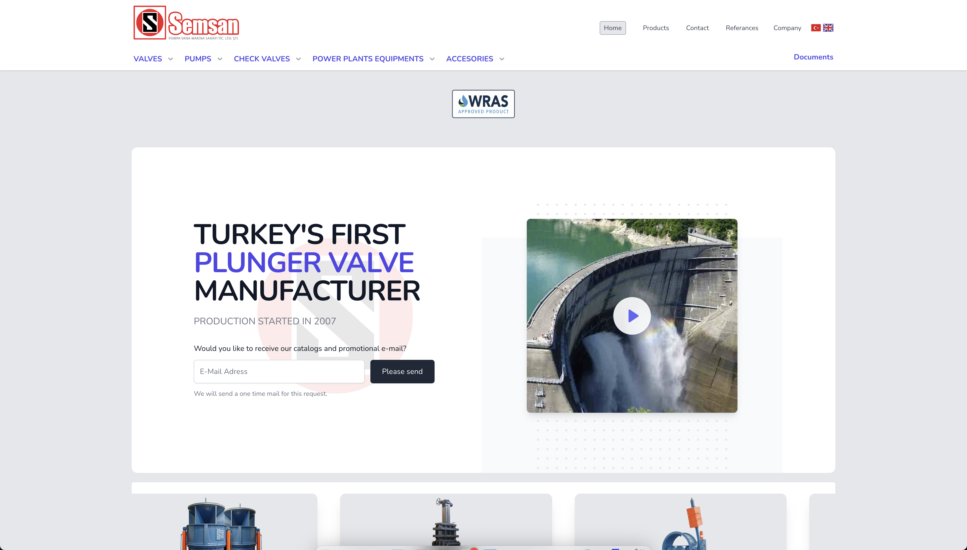 2020 - 2025 Semsan Pompa Web sitesi tasarımı programlaması çoklu dil (lokalizasyon), modüler ürün sayfaları ve barındırma hizmeti